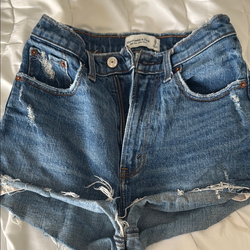 Abercrombie & Fitch Women's Blue Denim Shorts